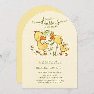 Duckling Twins Baby Shower Invitation