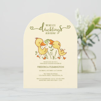 Duckling Twins Baby Shower Invitation