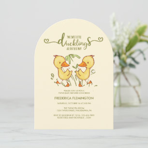 Duckling Twins Baby Shower Invitation