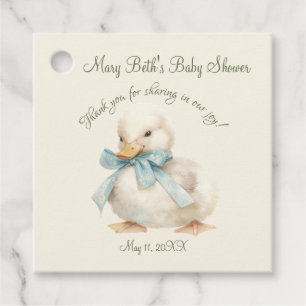 Duckling with Ribbon Baby Shower Favour Tags