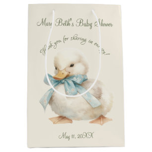 Duckling with Ribbon Baby Shower  Medium Gift Bag