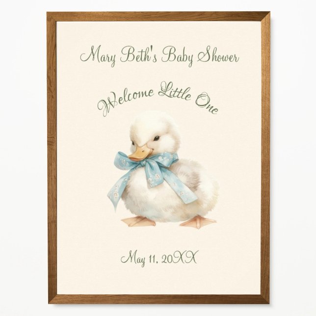 Duckling with Ribbon Baby Shower Welcome Sign (Creator Uploaded)