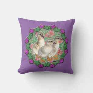Ducklings and Flowers Cushion