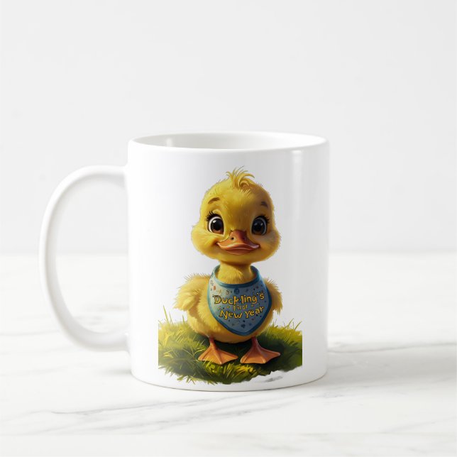 Ducklings' First New Year – Adorable Celebration A Coffee Mug (Left)