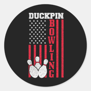 Duckpin Bowling Classic Round Sticker