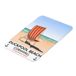 Duckpool Beach Cornwall travel poster Magnet