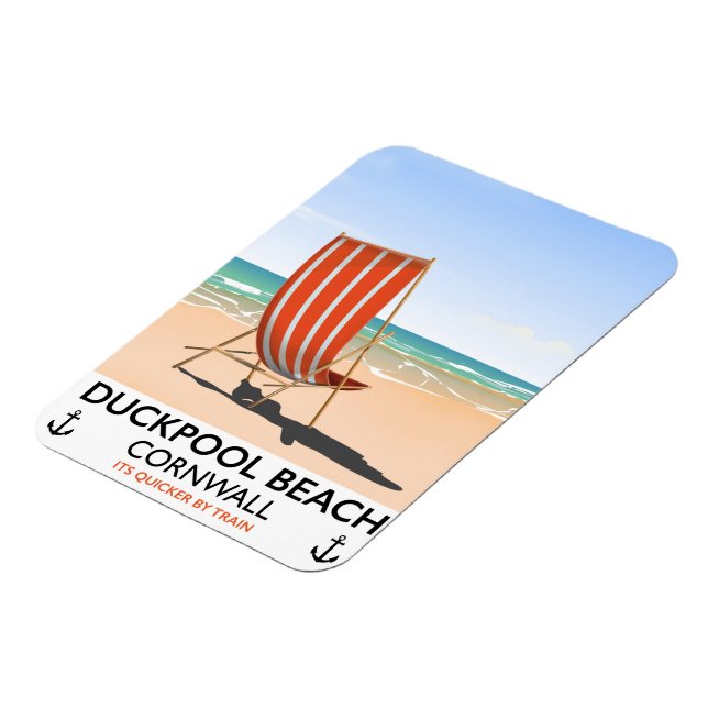 Duckpool Beach Cornwall travel poster Magnet (Left Side)
