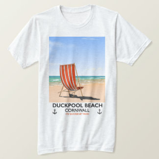 Duckpool Beach Cornwall travel poster T-Shirt