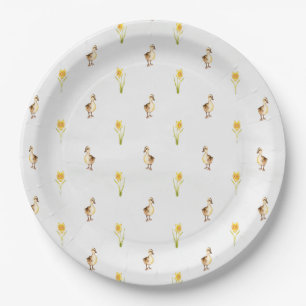 Ducks And Daffodils Quack into Spring Paper Plate