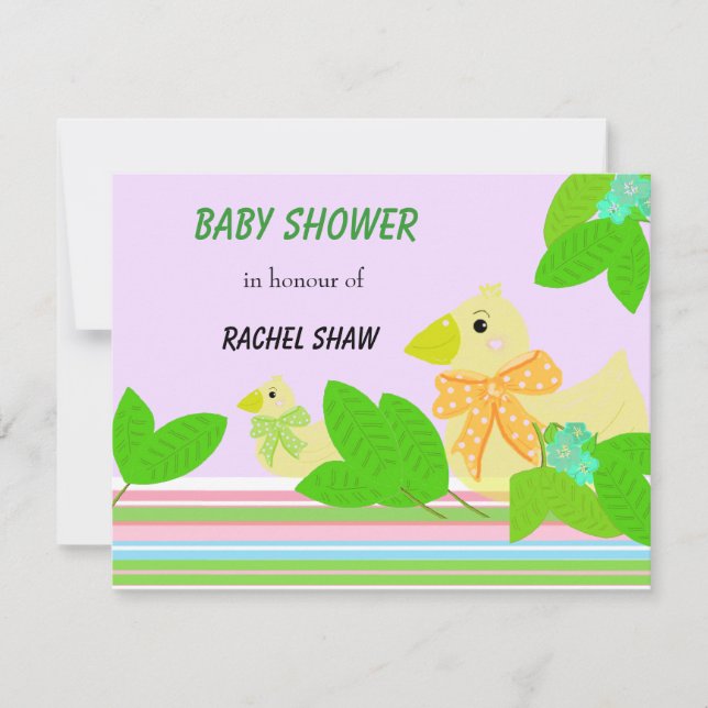 Ducks and Greenery Baby Shower Invitation (Front)