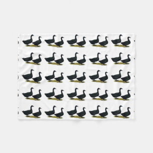 Ducks: Black Cayugas Fleece Blanket