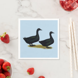 Ducks:  Black Cayugas Napkin