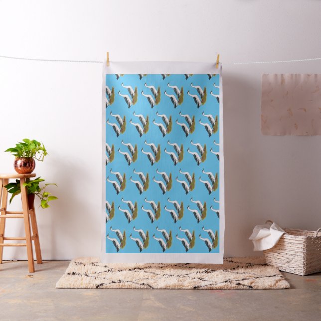Ducks:  Blue Magpies Fabric (In Situ)