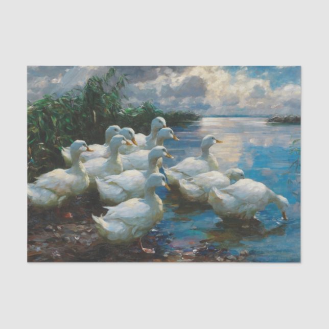 Ducks by a Lake by Alexander Koester Tissue Paper (Front)