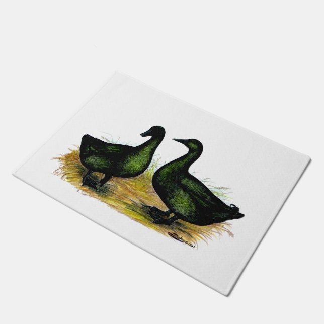 Ducks:  Cayuga Pair Doormat (Angled)