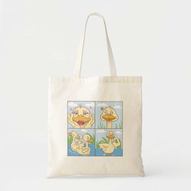 Ducks Doing Cute Things : LOVE Tote Bag (Front)