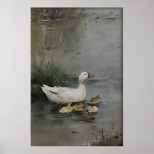 Ducks Family Printable Art, Duck Minimalist Print