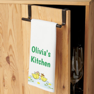 Ducks Floral Kitchen Hand Towel