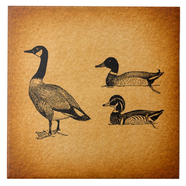 Ducks & Goose Vintage Art Tile (Front)