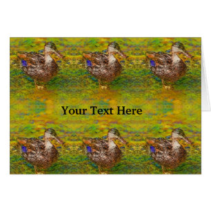 Ducks In A Row Abstract Animal Art Photo Card
