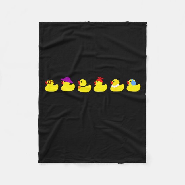 Ducks In A Row Funny Pun Dad Joke Cute Humor Rubbe Fleece Blanket (Front)