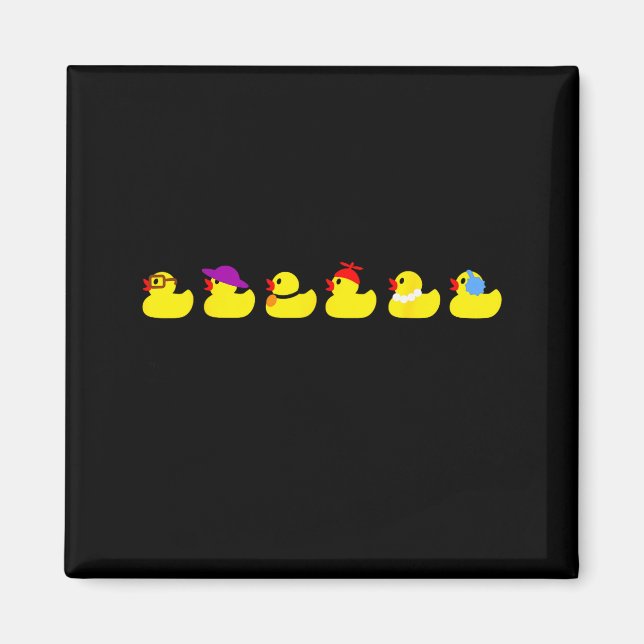 Ducks In A Row Funny Pun Dad Joke Cute Humor Rubbe Magnet (Front)