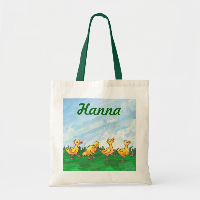 Ducks in a Row Personalised Tote Bag (Front)