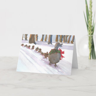 Ducks in Boston Common during the winter holidays  Holiday Card