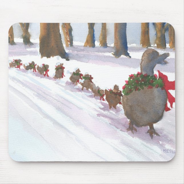 ducks in boston common during the winter holidays mouse mat (Front)
