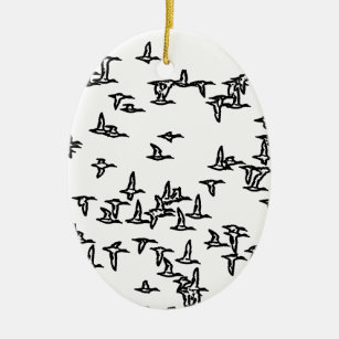 Ducks in Flight - Duck Hunting Art Ceramic Tree Decoration