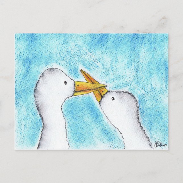 DUCKS IN LOVE POSTCARD (Front)