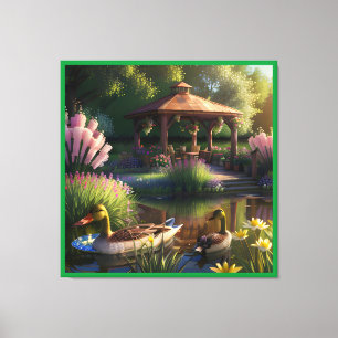 Ducks in the Pond Canvas Print