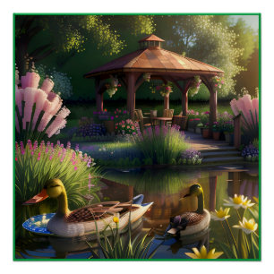 Ducks in the Pond Poster