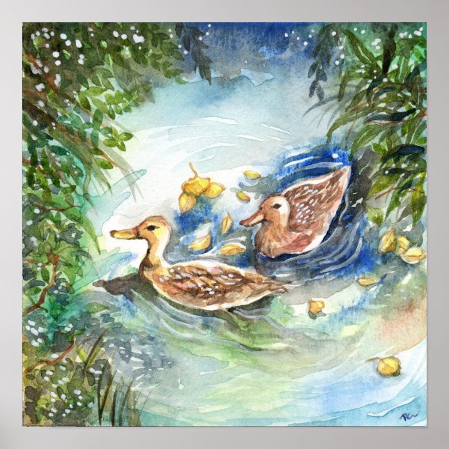 Ducks In The Pond Poster (Front)