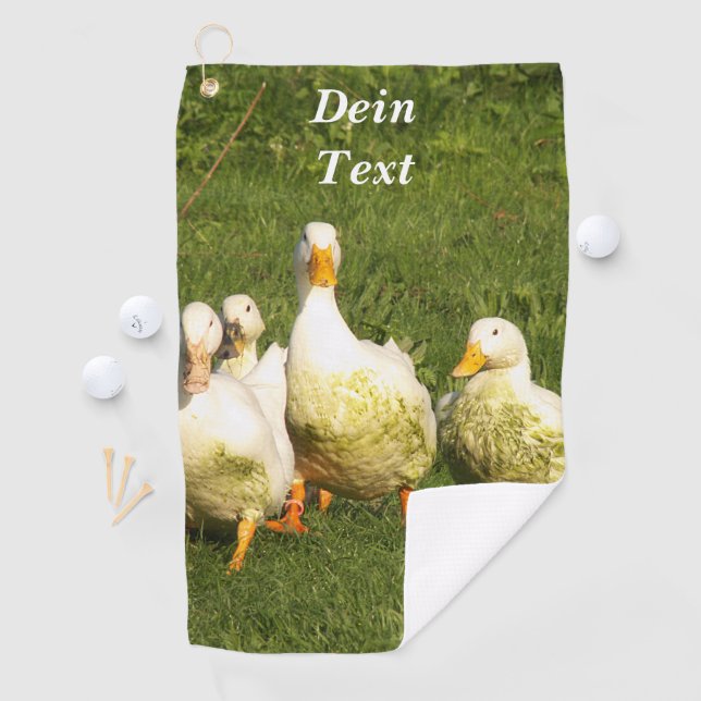 ducks, live, meadow, animal, farm, country life, g golf towel (InSitu)