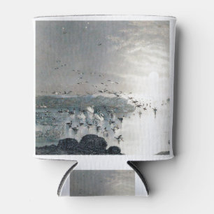 Ducks, Mallards and Swans on the lake at sunset Can Cooler