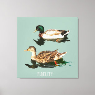 Ducks mallards edible frosting rounds canvas print