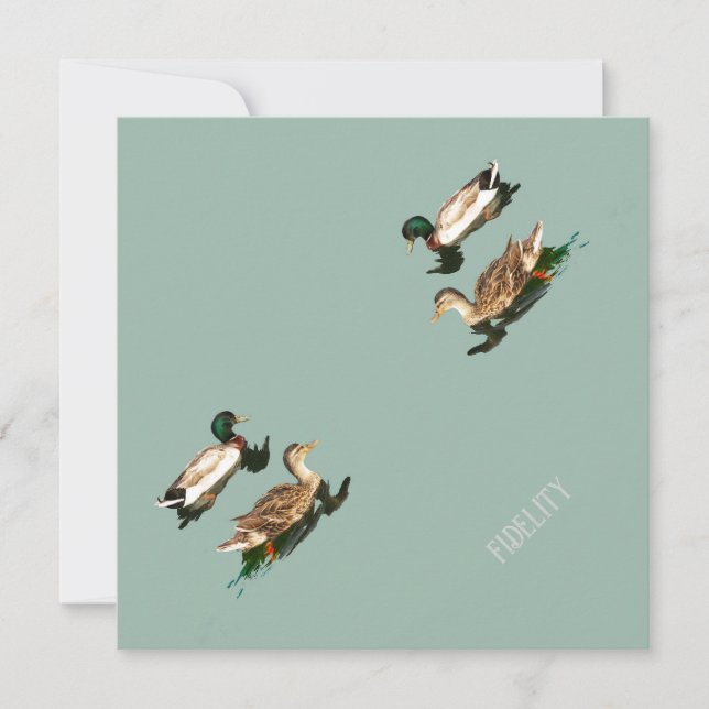 Ducks mallards edible frosting rounds holiday card (Front)