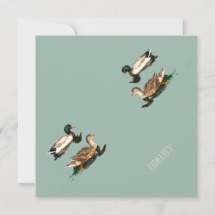 Ducks mallards edible frosting rounds holiday card