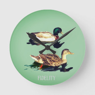 Ducks mallards edible frosting rounds round clock