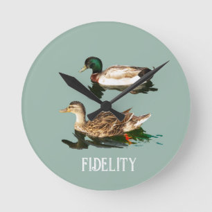 Ducks mallards edible frosting rounds round clock