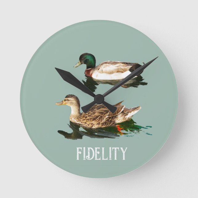 Ducks mallards edible frosting rounds round clock (Front)