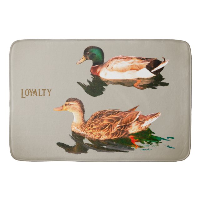 Ducks mallards. Loyalty Bath Mat (Front)