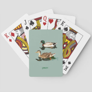 Ducks mallards playing cards