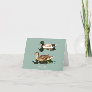 Ducks mallards thank you card