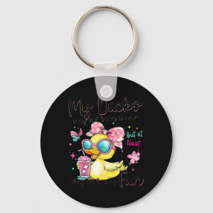 Ducks May Not Be in A Row But Having Fun Cute Duck Key Ring