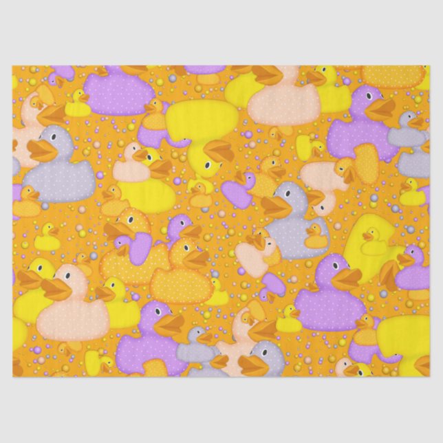 Ducks-n-Dots-Style-1-Orange-TISSUE WRAP PAPER (Front)