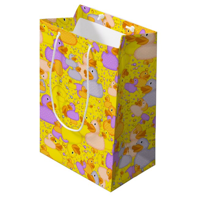 Ducks-n-Dots-Style-1-Yellow-GIFT BAG M (Front Angled)