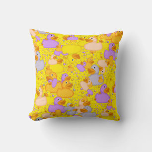 Ducks-n-Dots-Style-1-Yellow-Sq THROW PILLOW