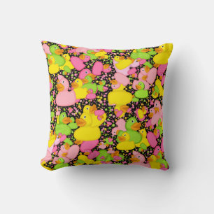 Ducks-n-Dots-Style-2-Black-Sq THROW PILLOW
